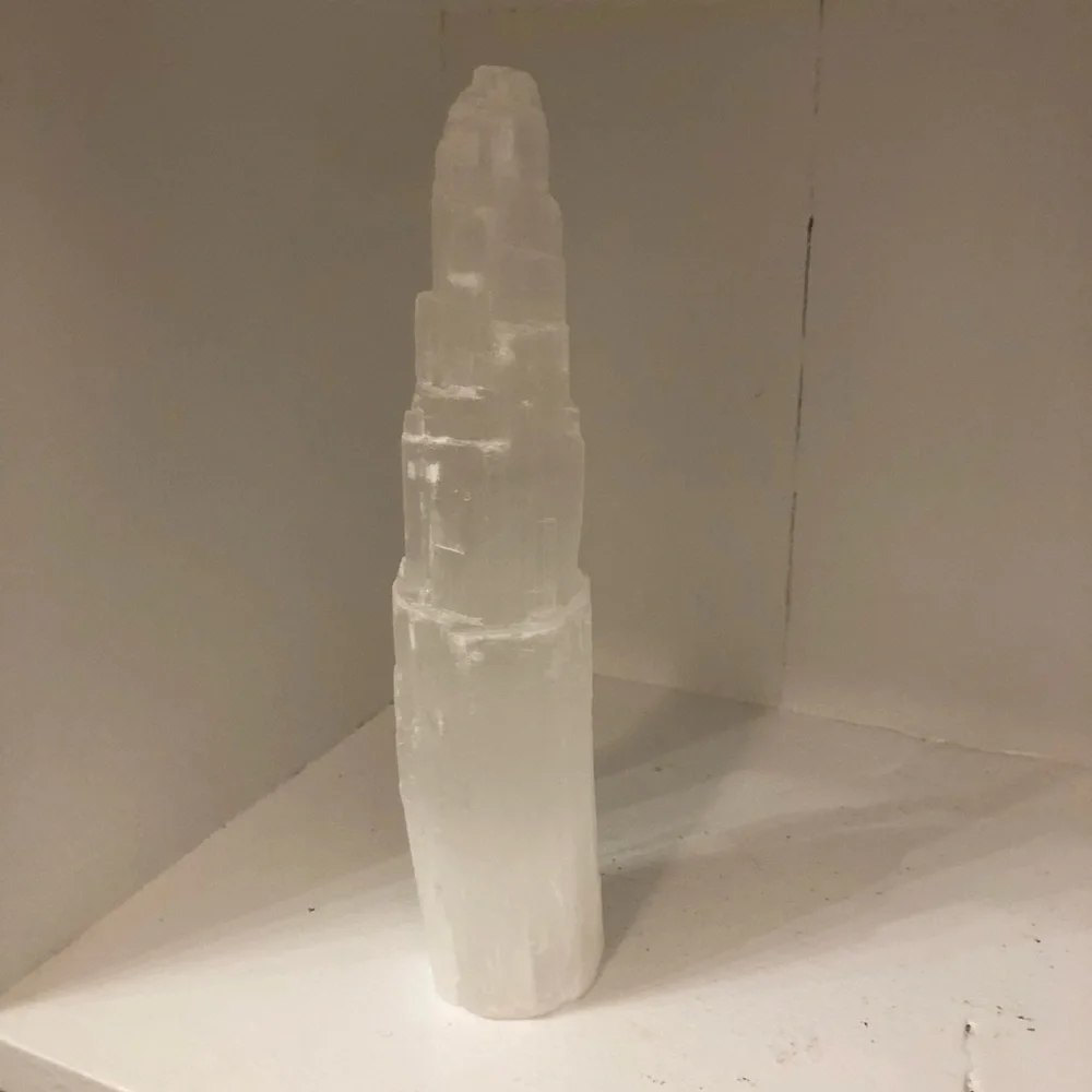 White Selenite Crystal Tower - Picture 3 of 4